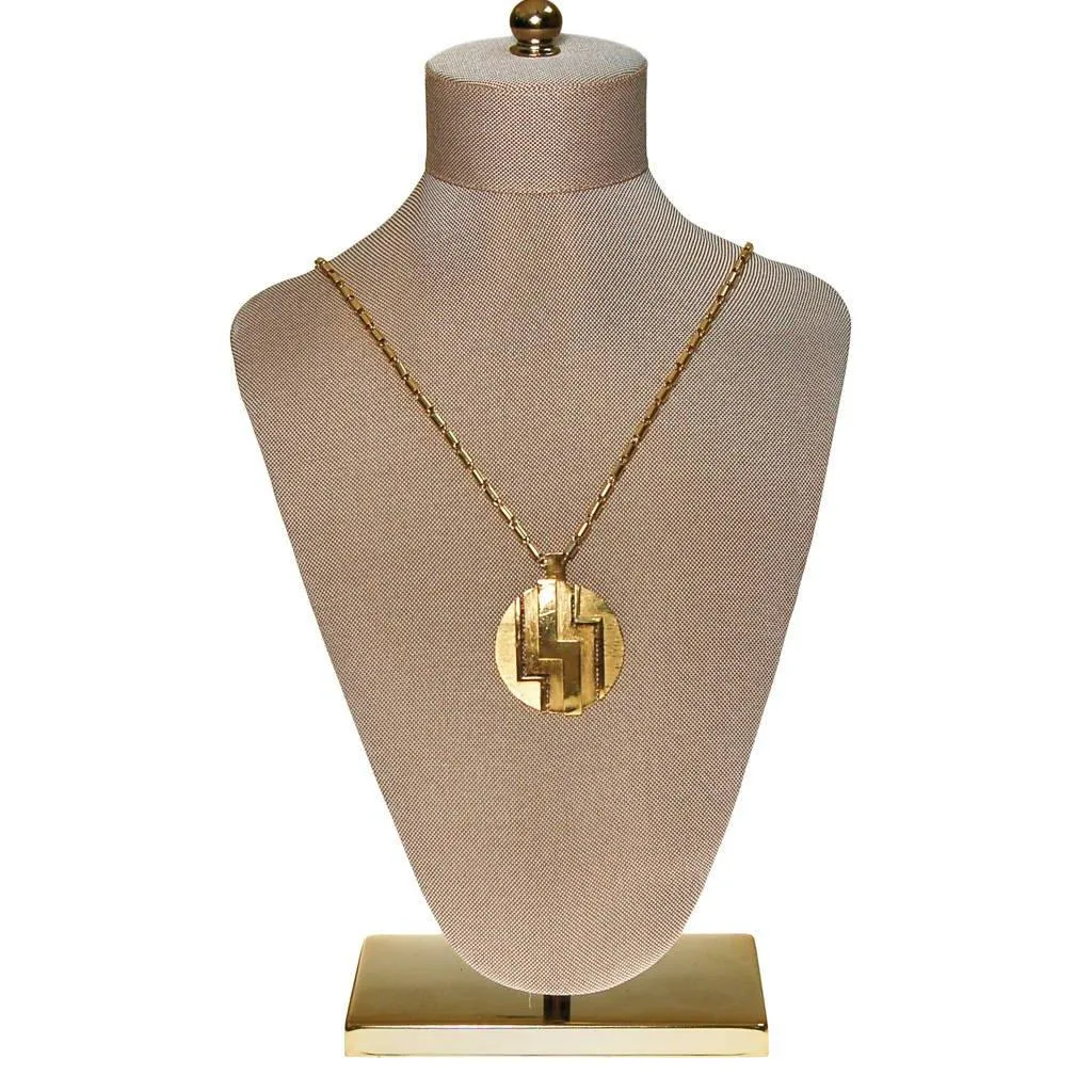 Crown Trifari Gold Medallion Necklace