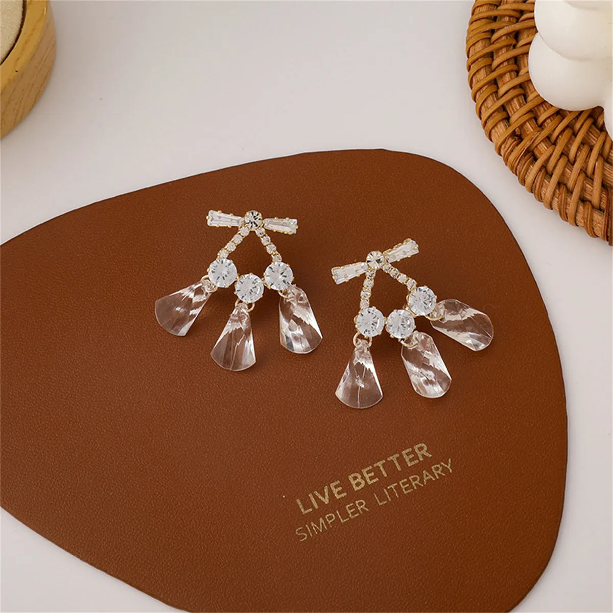 Crystal & Cubic Zirconia 18K Gold-Plated Tassel Drop Earrings