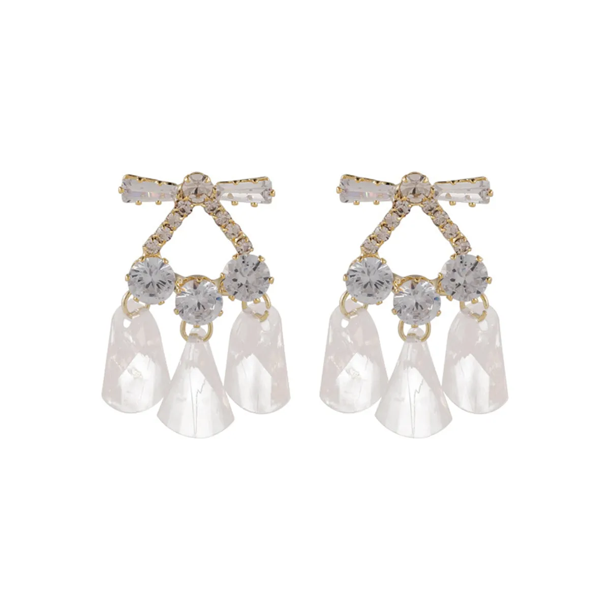 Crystal & Cubic Zirconia 18K Gold-Plated Tassel Drop Earrings