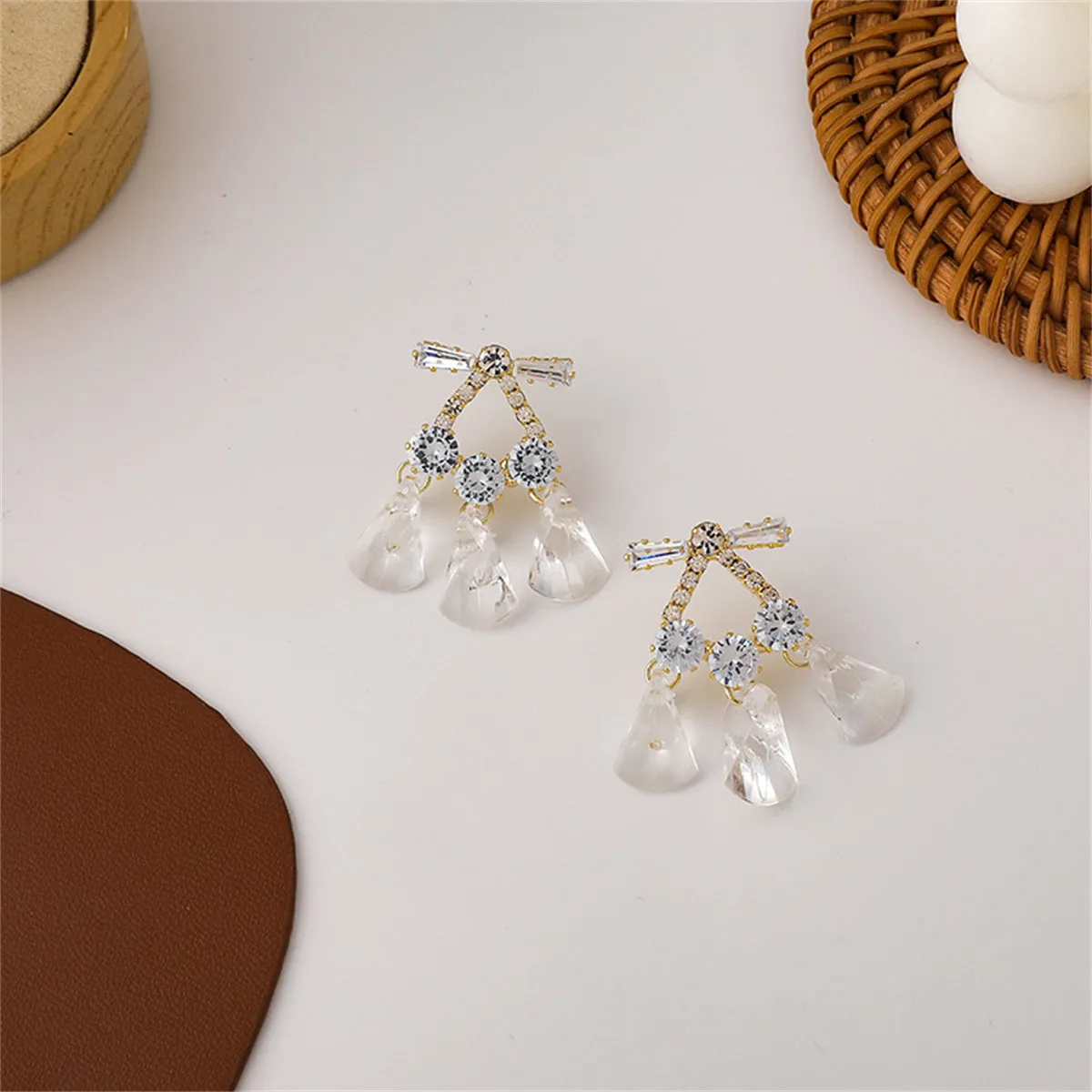 Crystal & Cubic Zirconia 18K Gold-Plated Tassel Drop Earrings