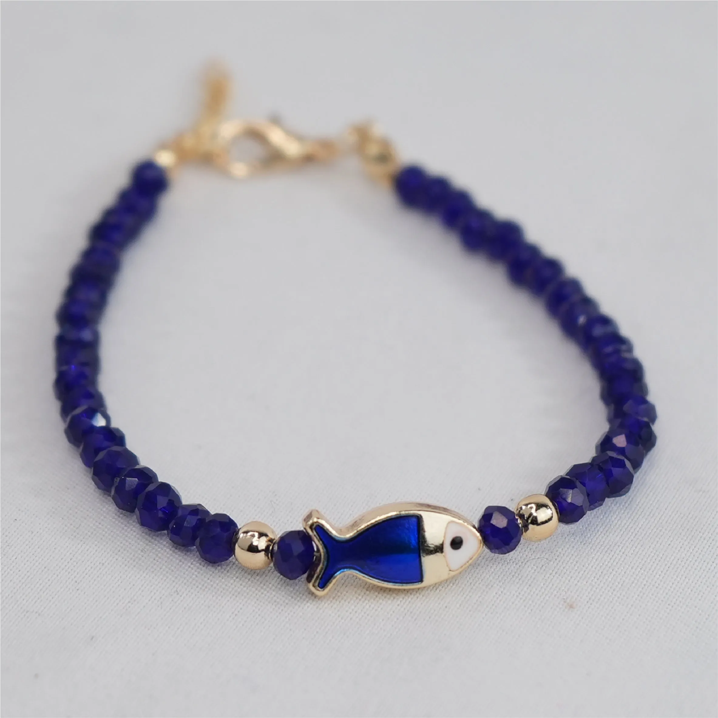 Crystal Beaded Fish with Adjustable Chain- 11 Color Options 