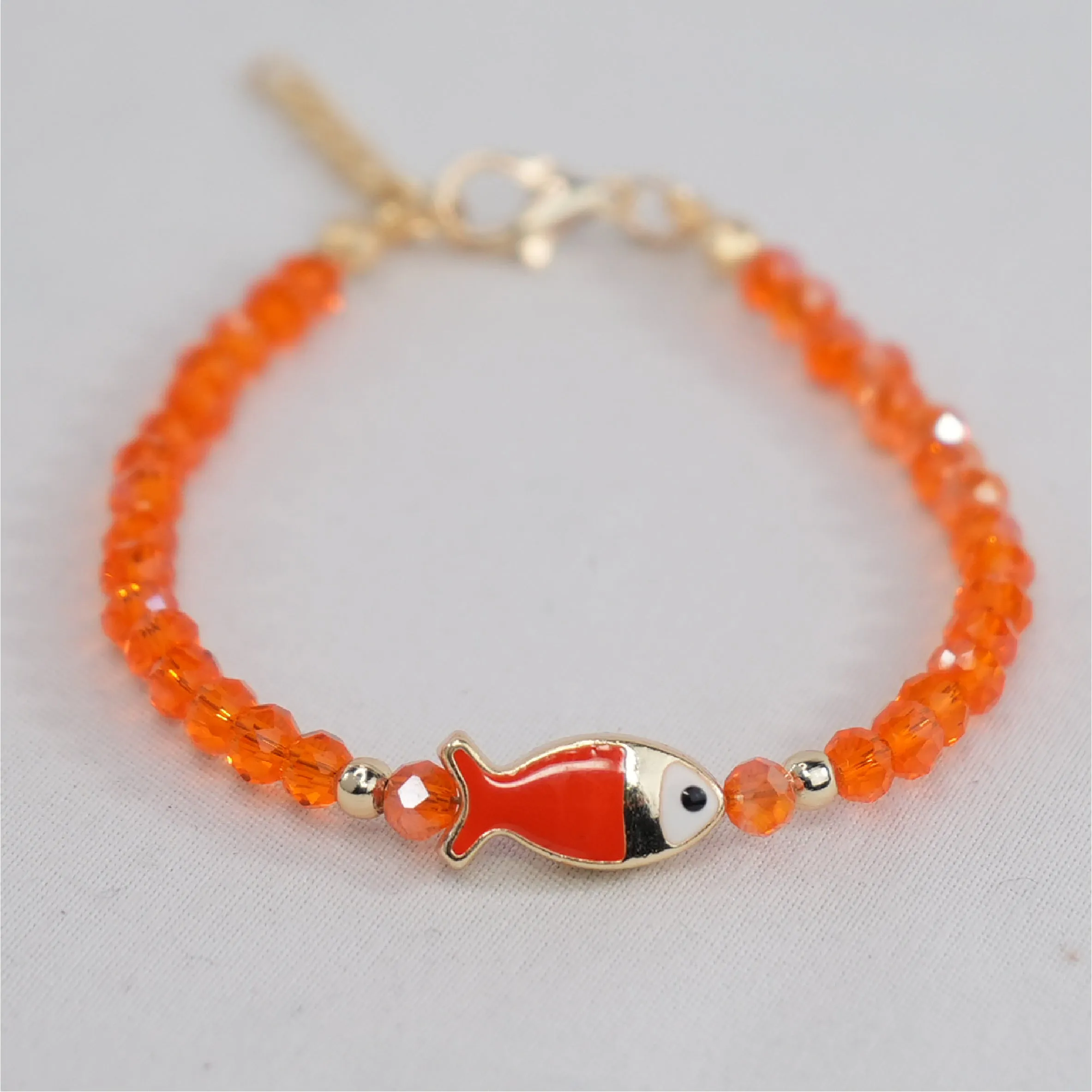 Crystal Beaded Fish with Adjustable Chain- 11 Color Options 