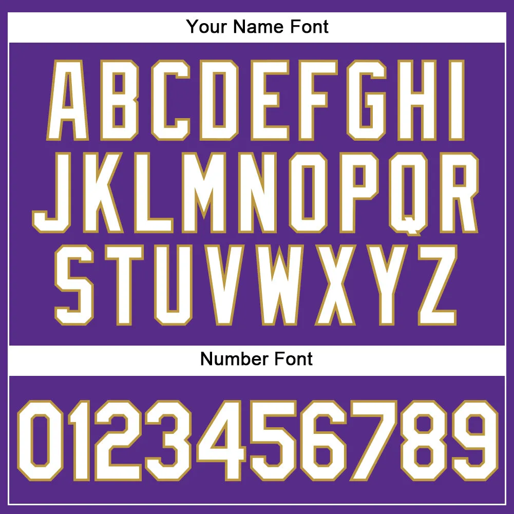 Custom Purple White Pinstripe Old Gold Authentic Baseball Jersey