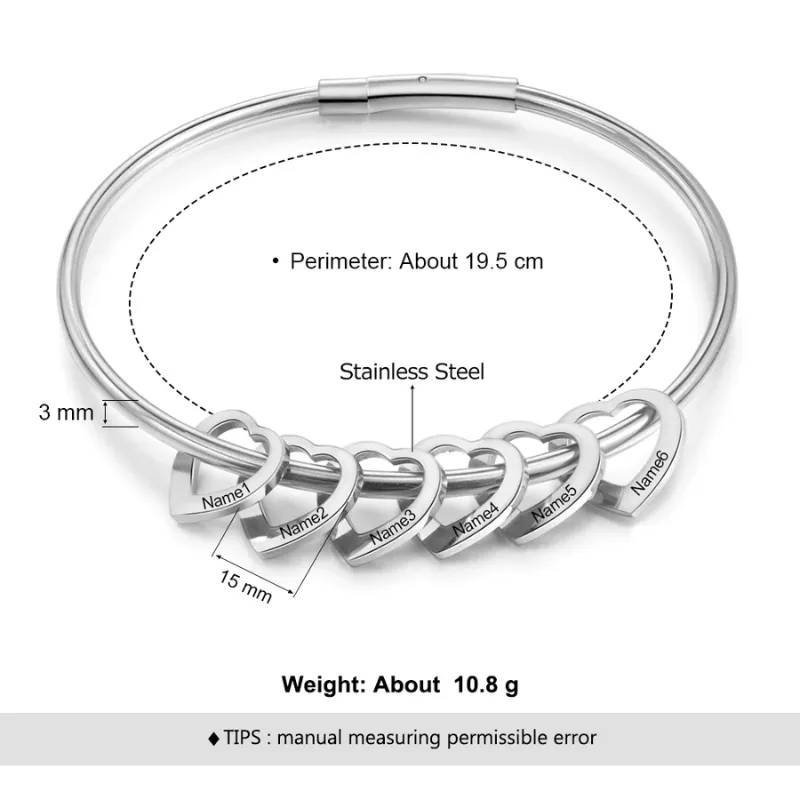 Custom Two-Name Stainless Steel Bracelet