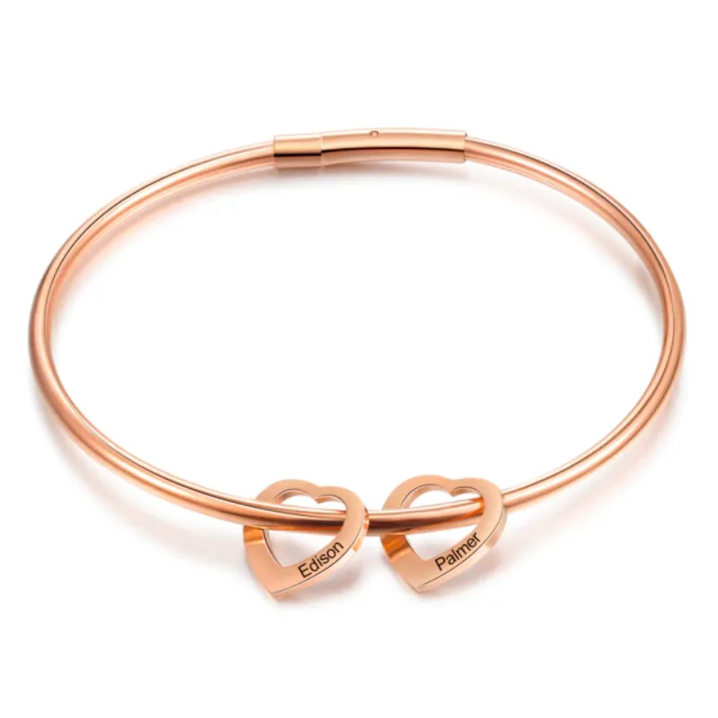 Custom Two-Name Stainless Steel Bracelet