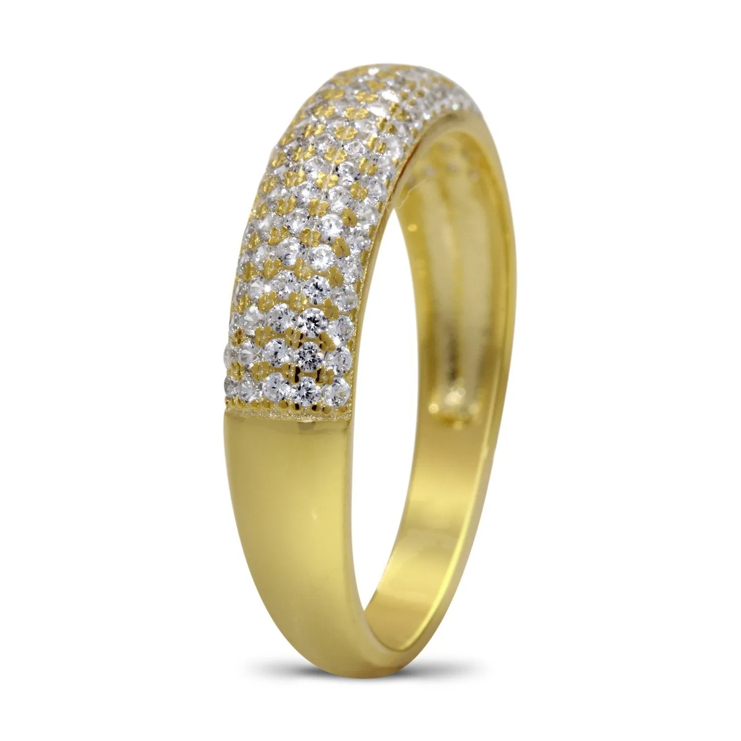 CZ 4mm Band Vintage White Gold Plated Sterling Silver Ring, Engagement Ring