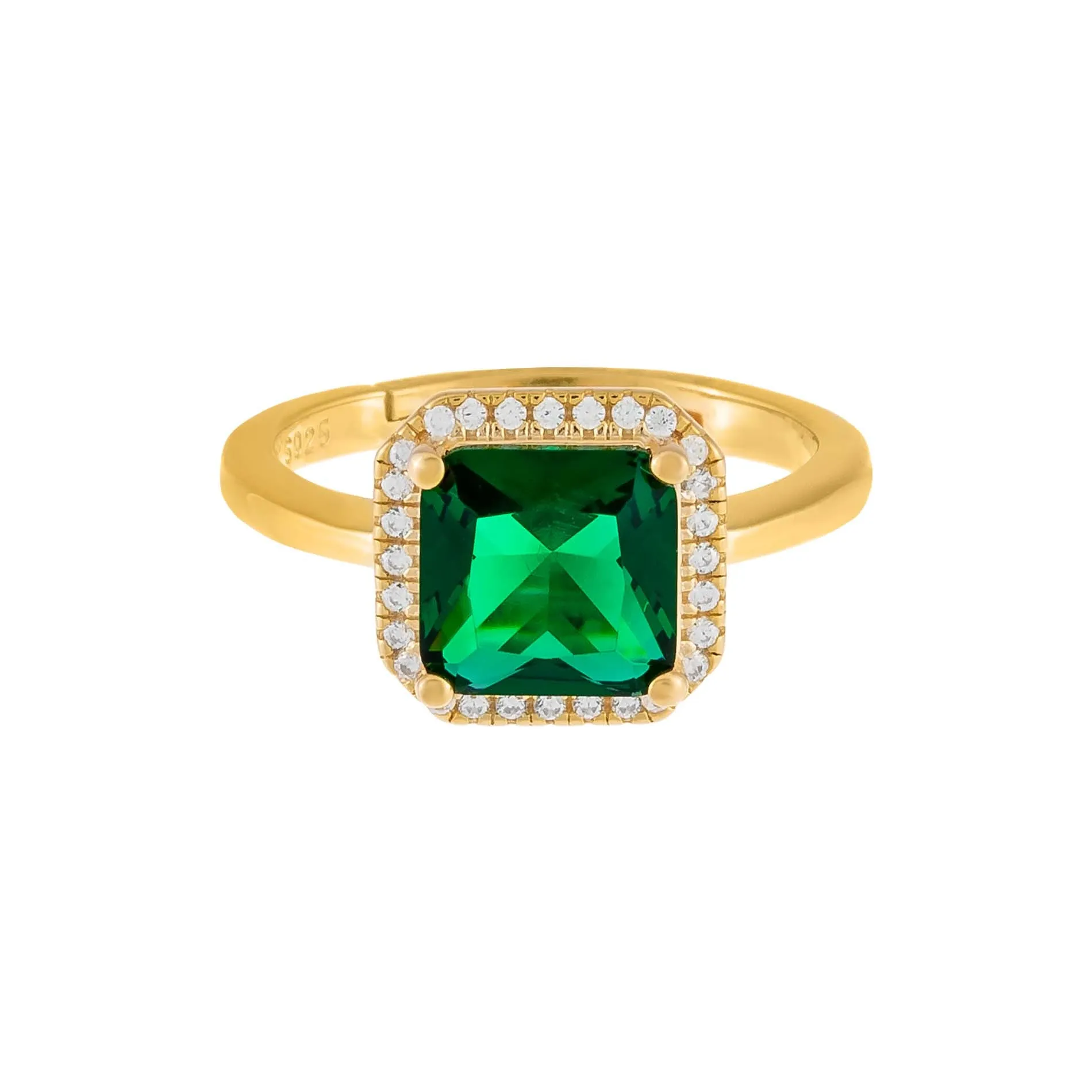 CZ Colored Illusion Square Adjustable Ring