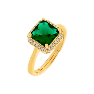 CZ Colored Illusion Square Adjustable Ring