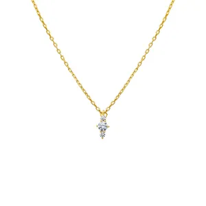 CZ Graduated Cluster Dangling Pendant Necklace
