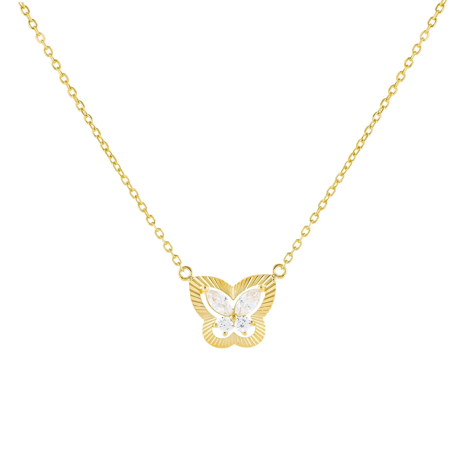 CZ Illusion Butterfly Necklace