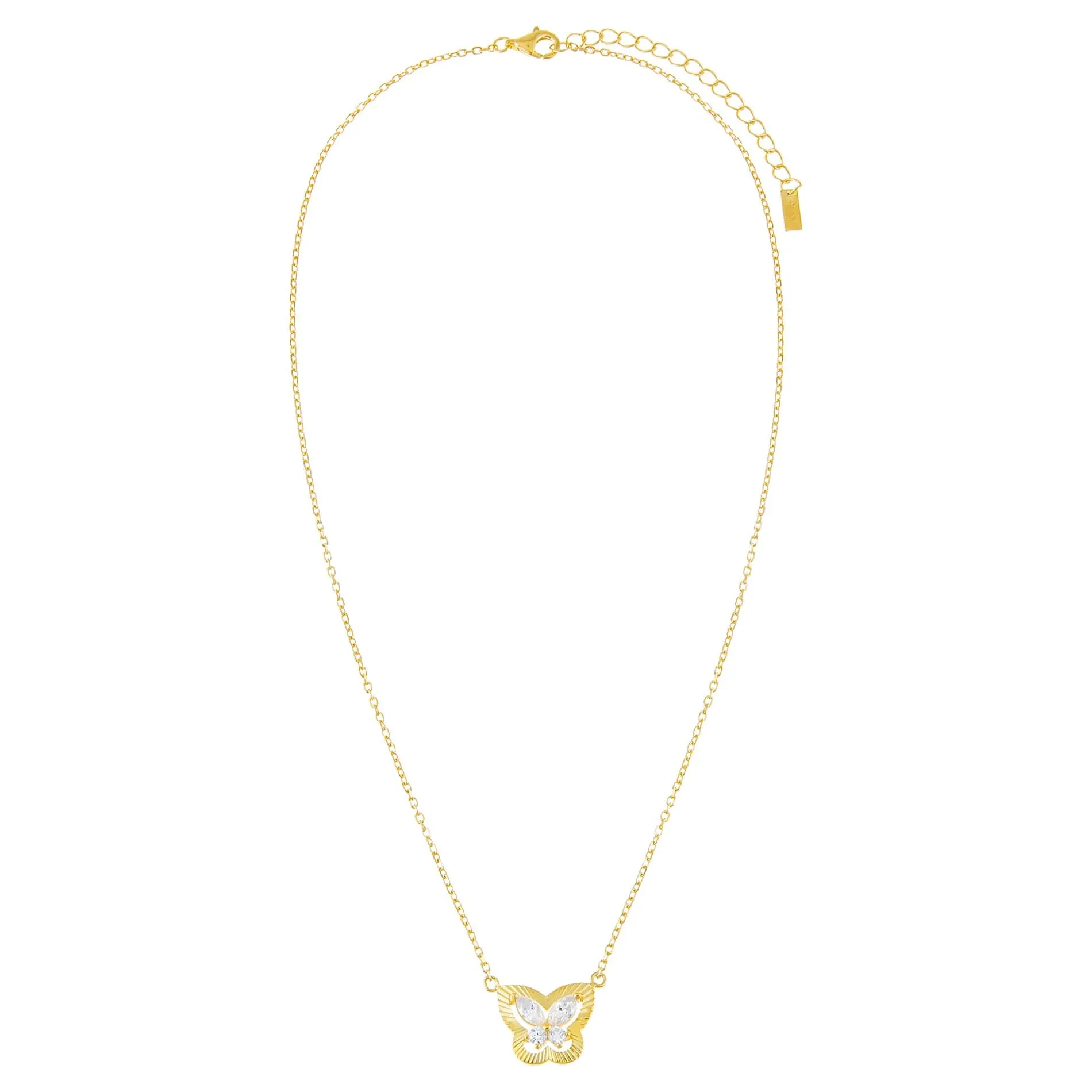 CZ Illusion Butterfly Necklace