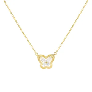 CZ Illusion Butterfly Necklace
