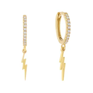 CZ Lightning Bolt Huggie Earring