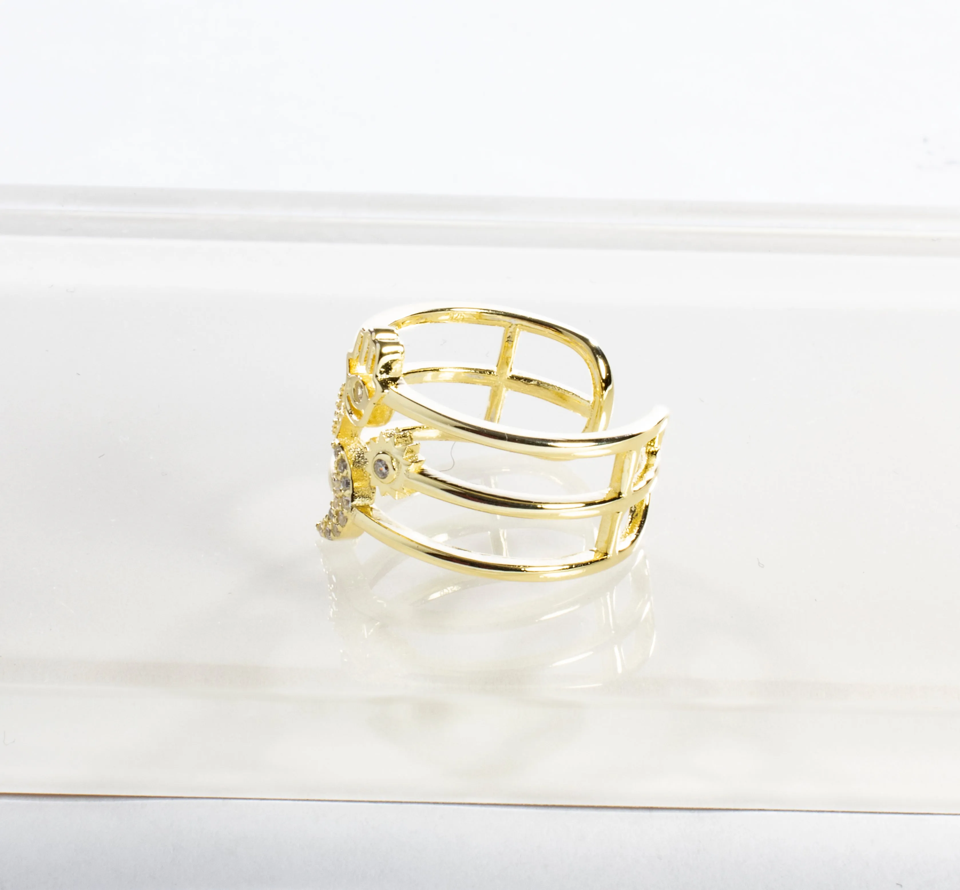 CZ Multi Row Open Ring