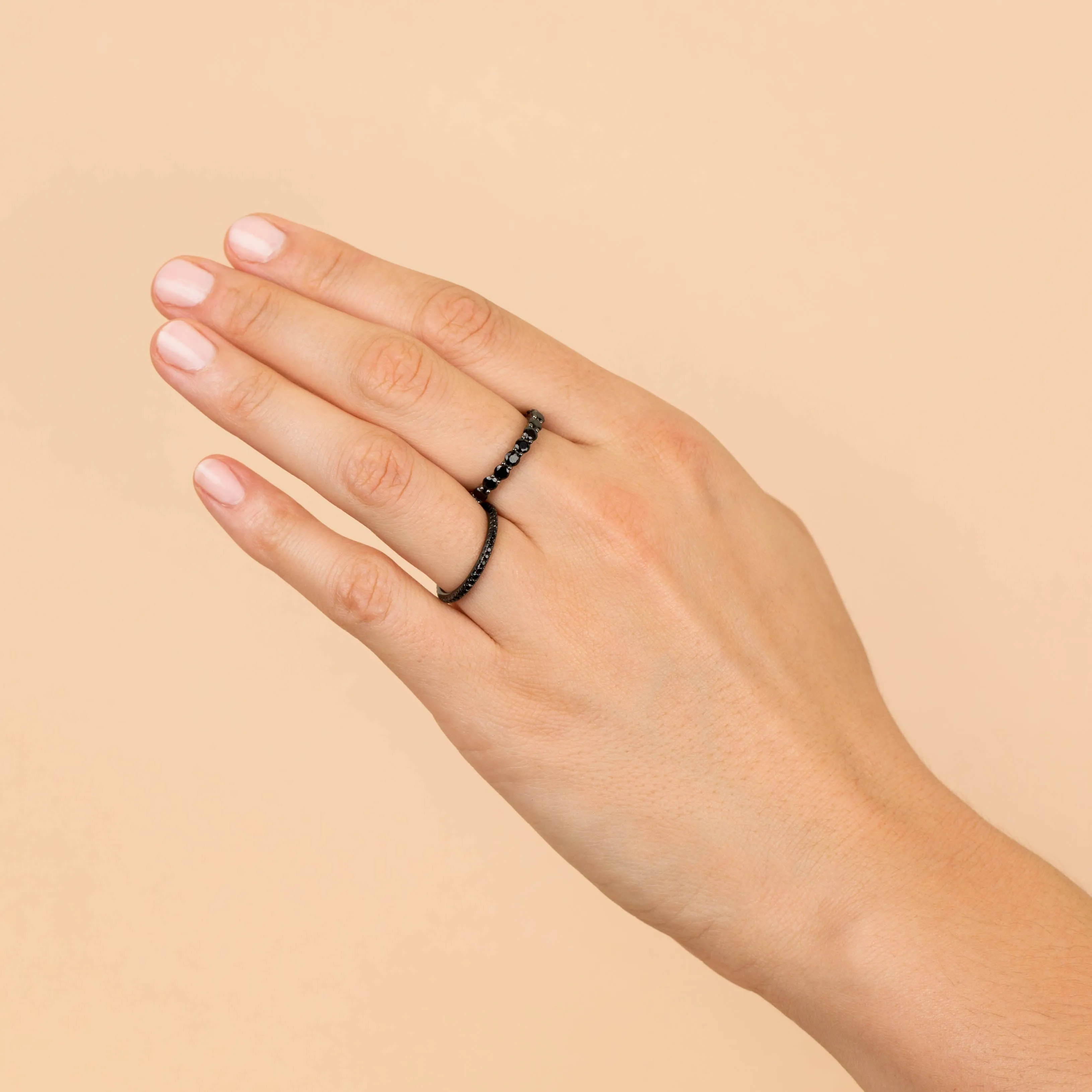 CZ Onyx Dainty Ring