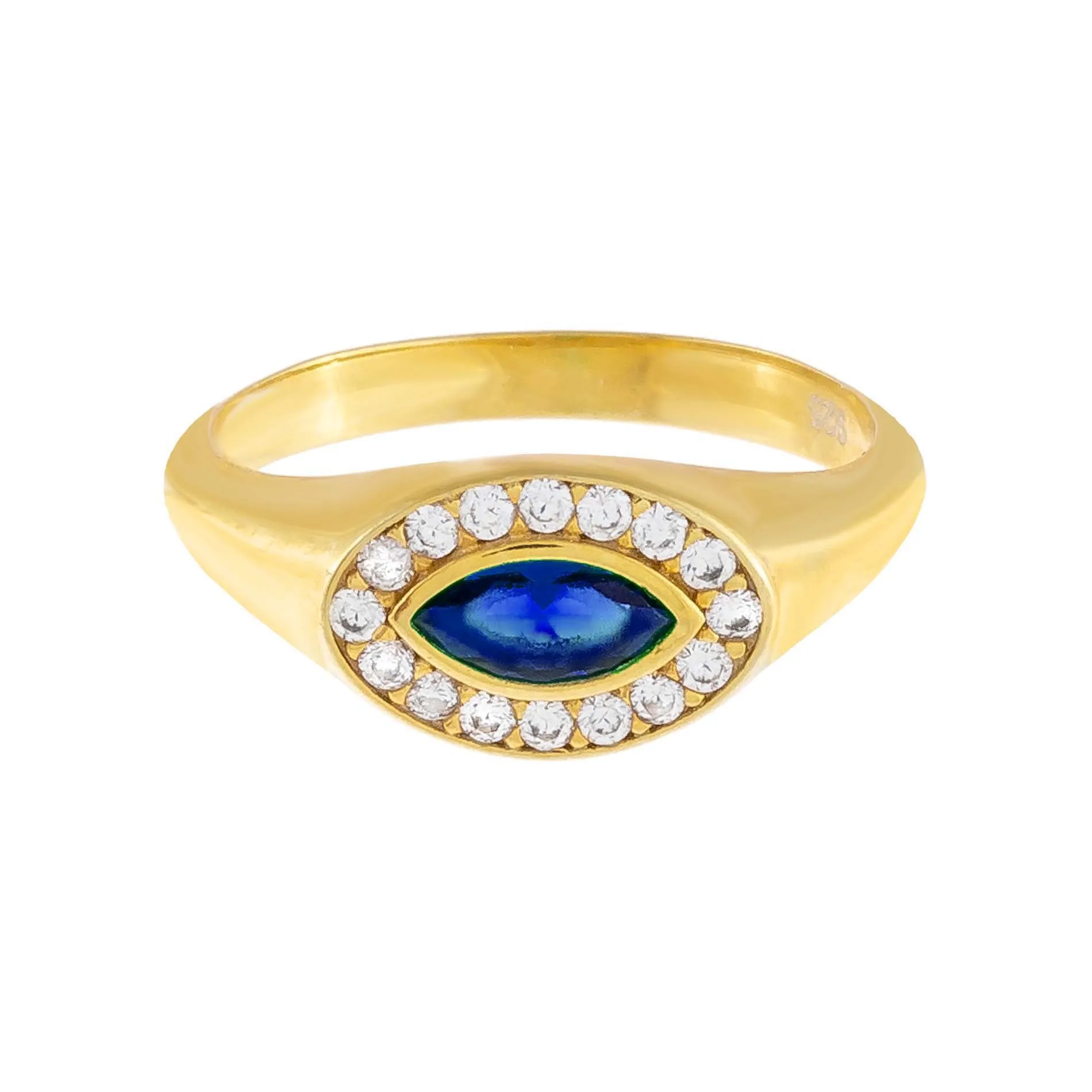 CZ Oval Cut Signet Ring