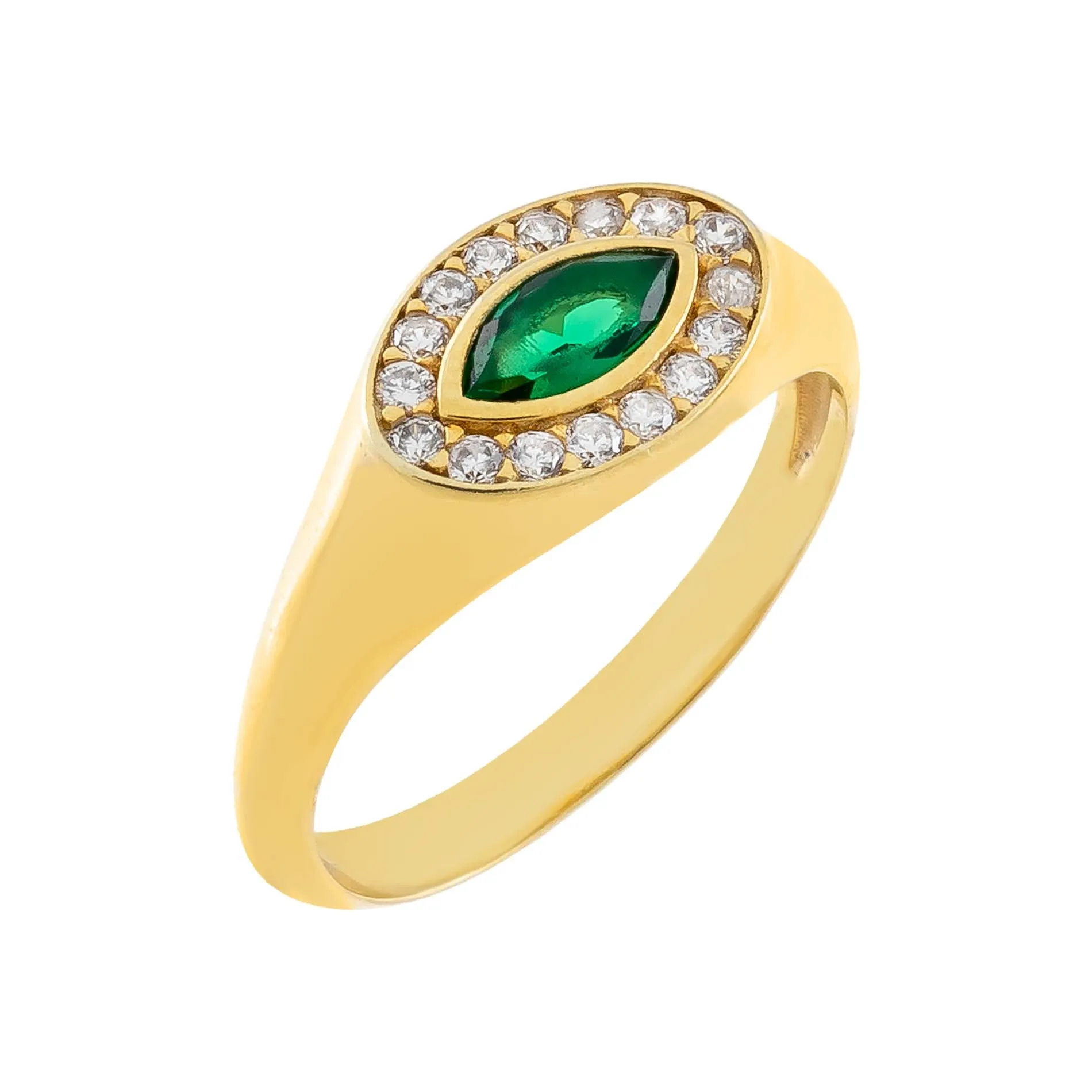 CZ Oval Cut Signet Ring