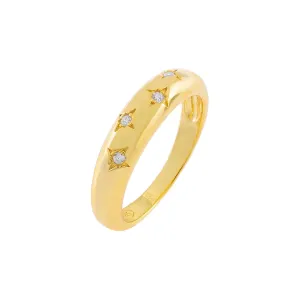 CZ Starburst Dome Ring