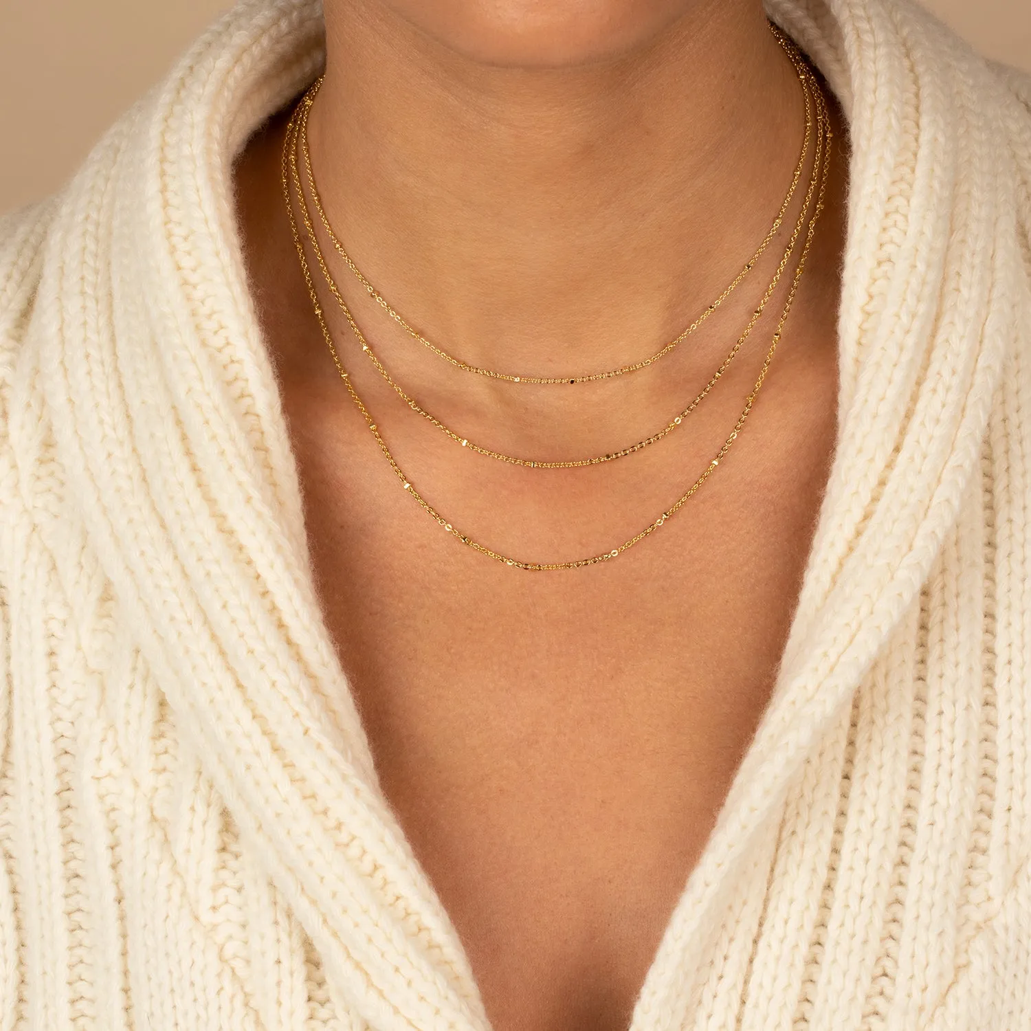 Dainty Cable Chain Necklace Combo Set