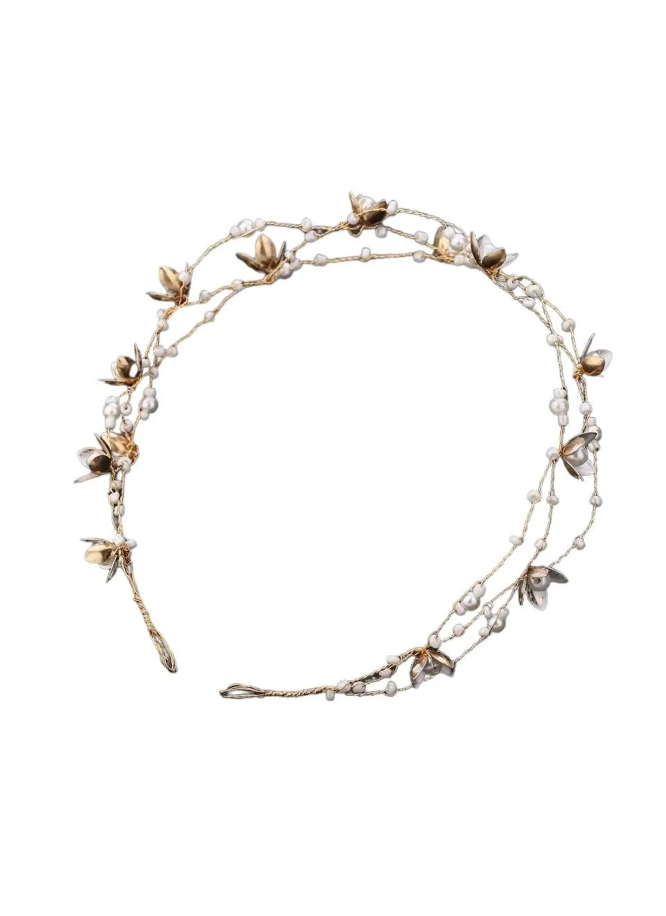 Dainty Golden Pearl Headpiece