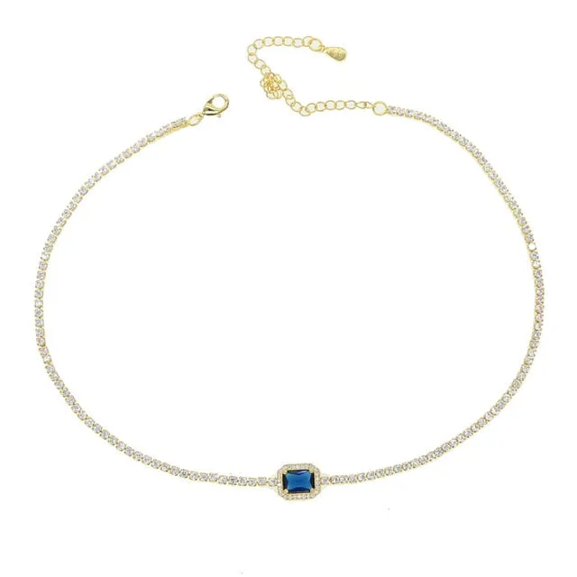 Dainty Multicolor Rhinestones Choker