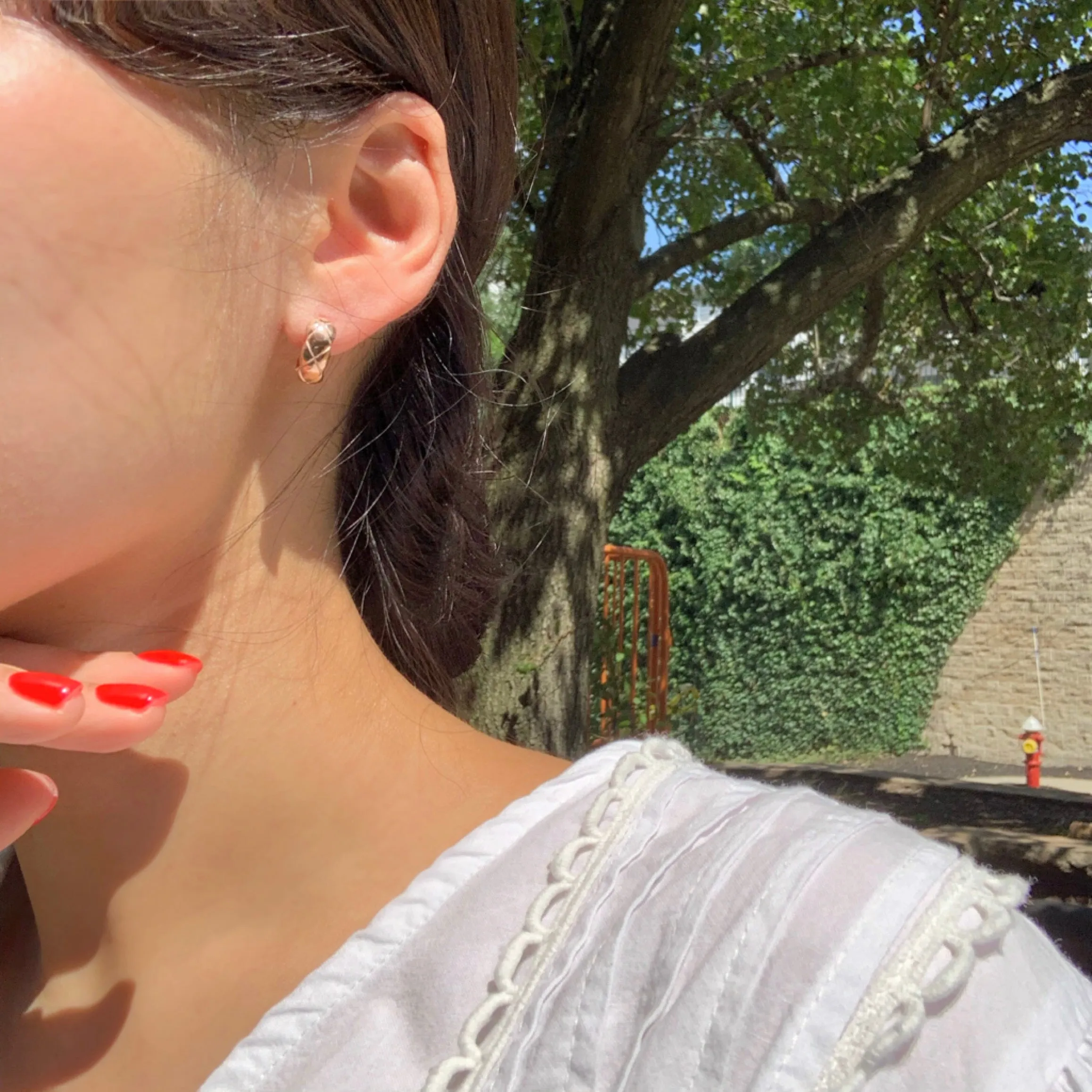Dainty Quilted Huggie Surgical Steel Earrings