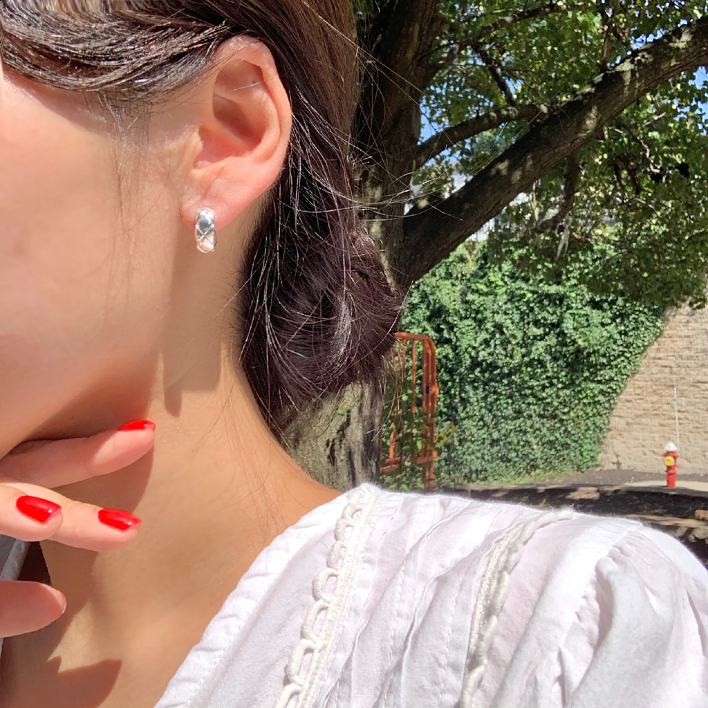 Dainty Quilted Huggie Surgical Steel Earrings