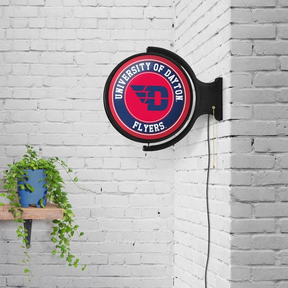 Dayton Flyers: Original Round Rotating Lighted Wall Sign