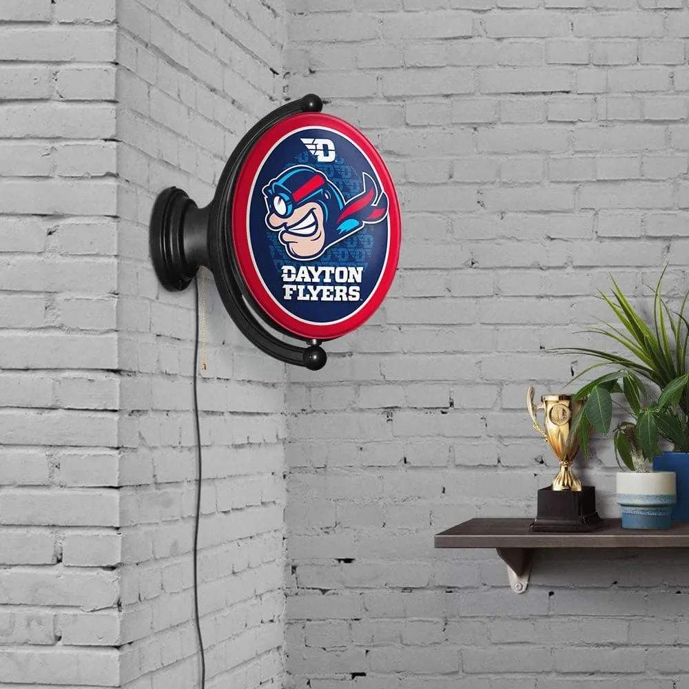 Dayton Flyers: Rudy Flyer - Original Oval Rotating Lighted Wall Sign