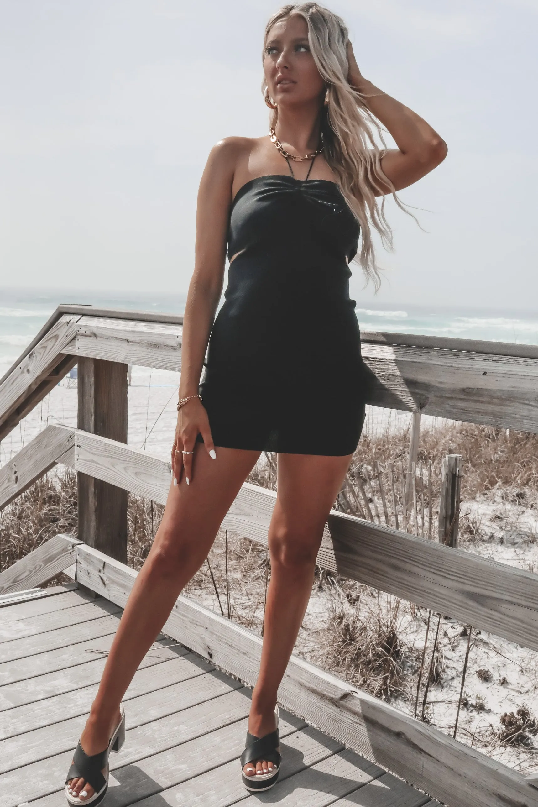 DEAL On Vacation Time Come Cut Out Sweater Dress