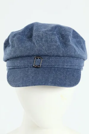 Denim Chambray Bakerboy Hat - Denim