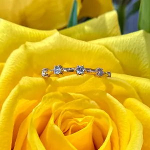 Diamond Station 14K Rose Gold Band Ring