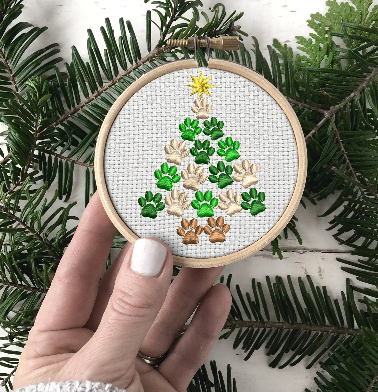 Dog Leg Embroidered Christmas Ornaments