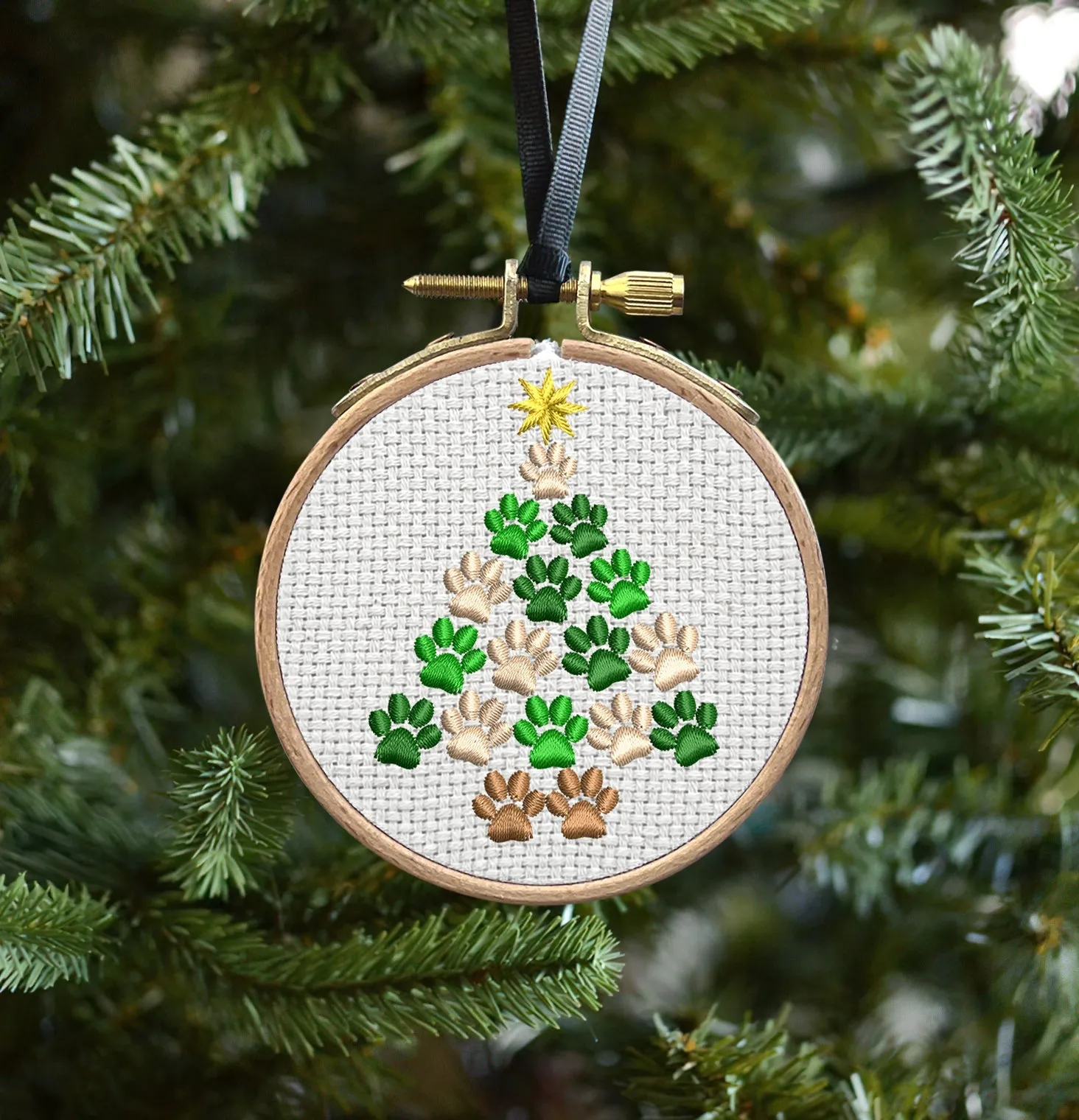 Dog Leg Embroidered Christmas Ornaments