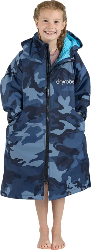 Dryrobe Advance Long Sleeve Junior Changing Robe - Blue Camo