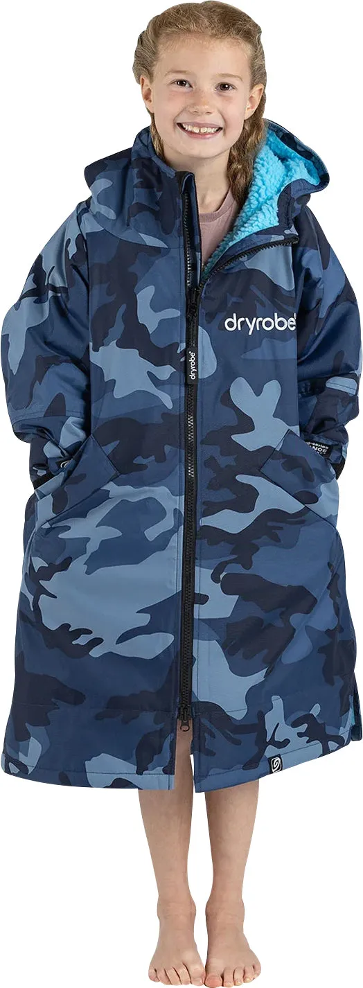 Dryrobe Advance Long Sleeve Junior Changing Robe - Blue Camo