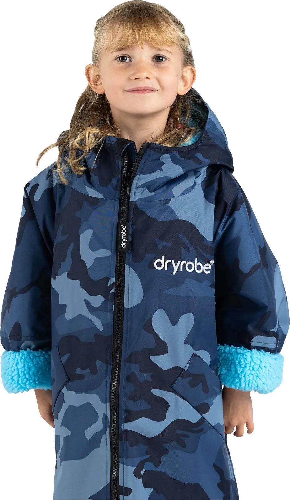 Dryrobe Advance Long Sleeve Junior Changing Robe - Blue Camo