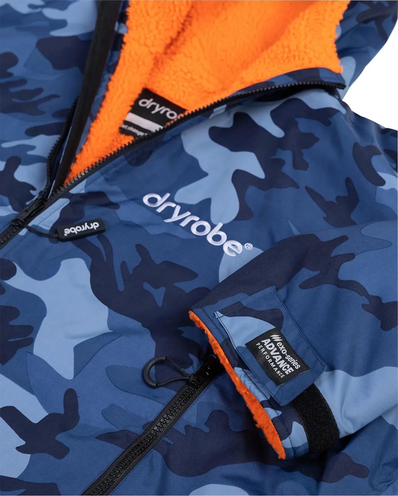 Dryrobe Advance Long Sleeve Junior Changing Robe - Blue Camo