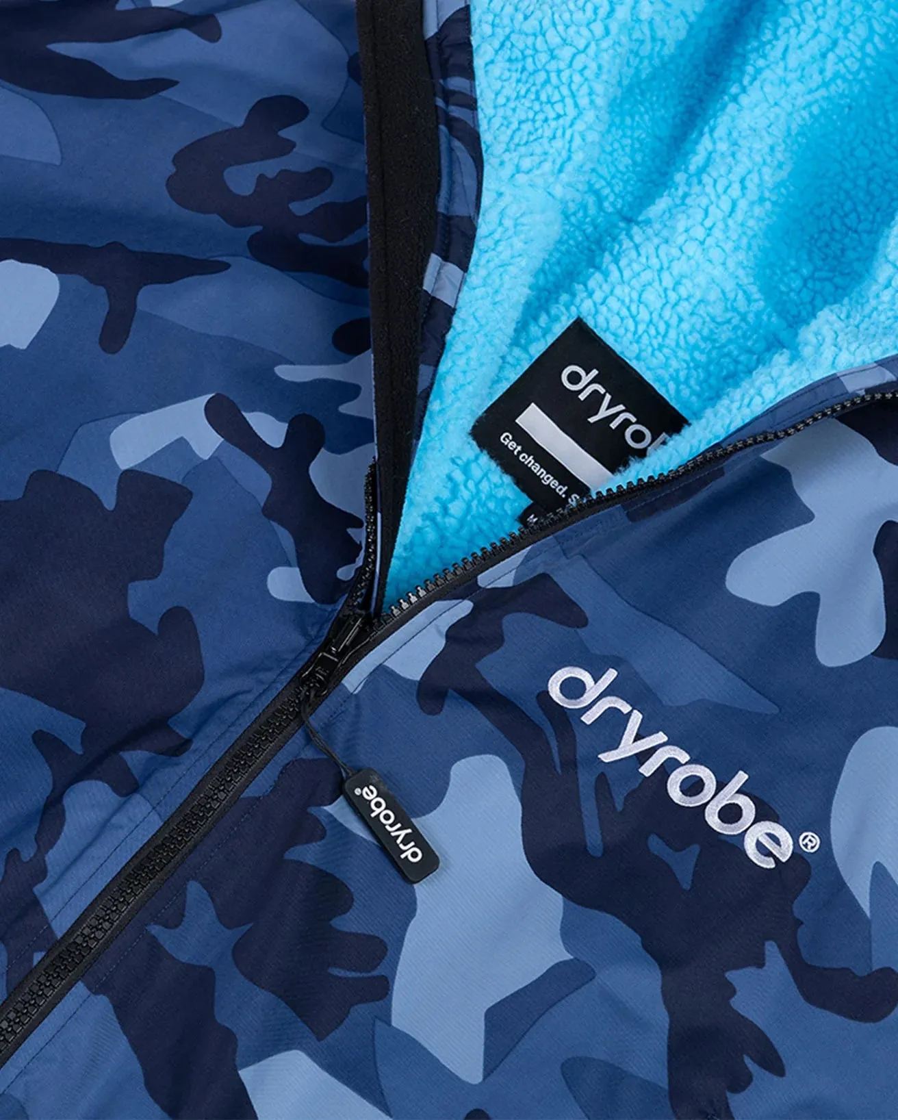 Dryrobe Advance Long Sleeve Junior Changing Robe - Blue Camo