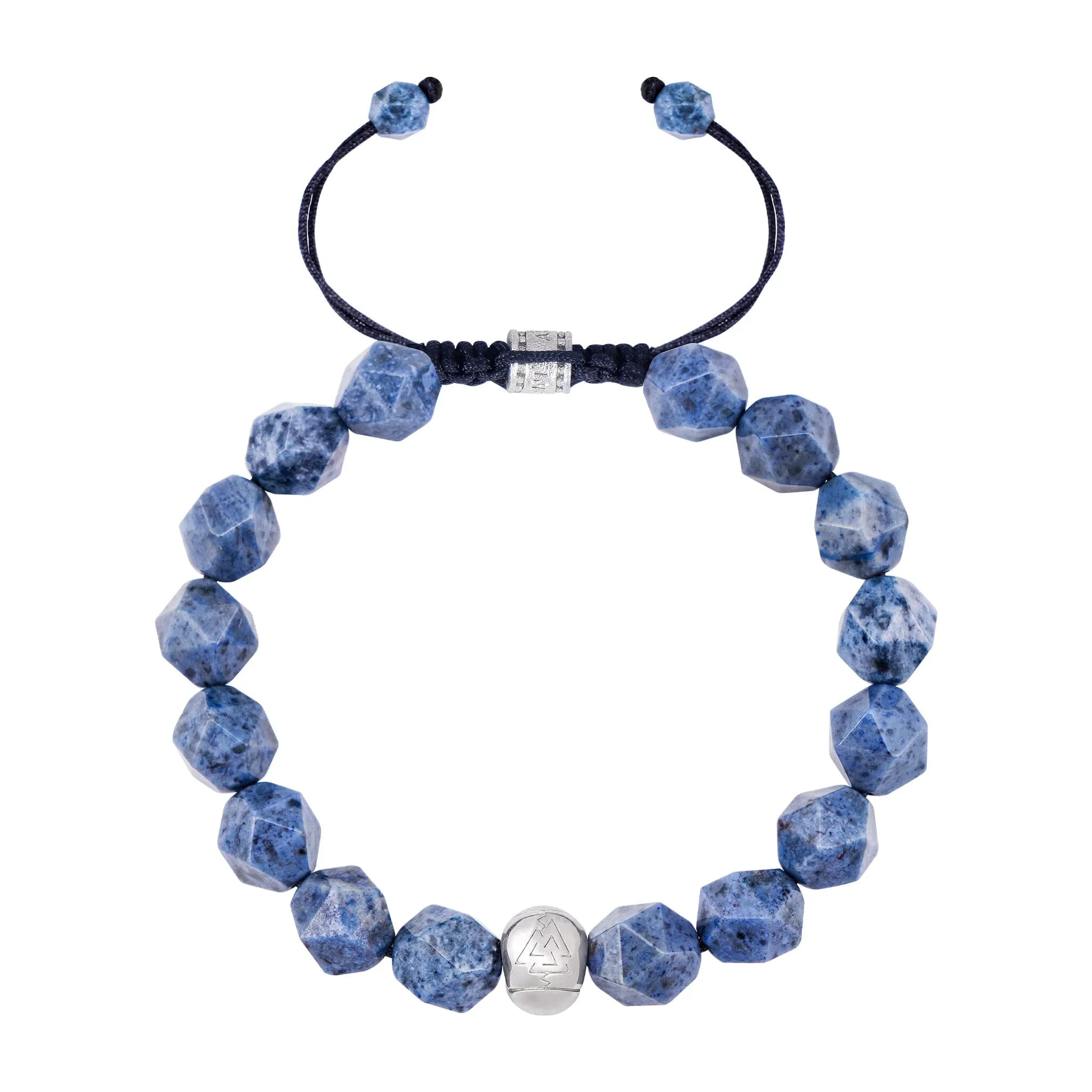 Dumortierite Skull Macrame Bracelet