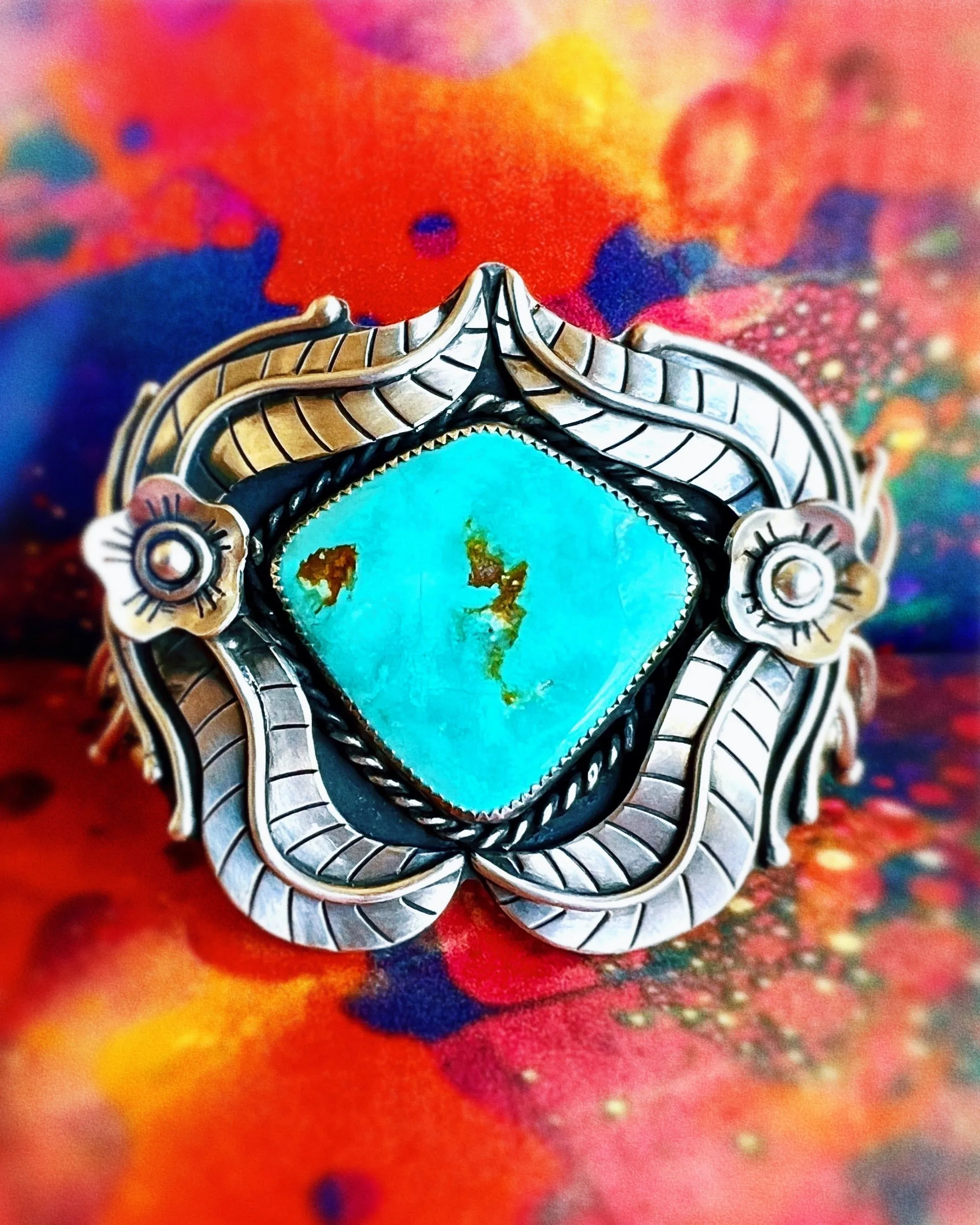 Easter Blue Turquoise Spring Cuff
