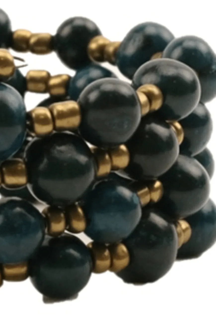Eco-friendly Dark Blue Acai Bead Bracelet