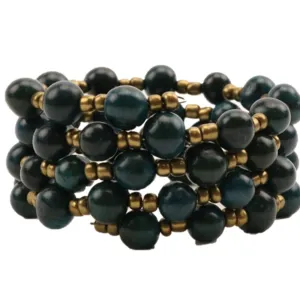 Eco-friendly Dark Blue Acai Bead Bracelet
