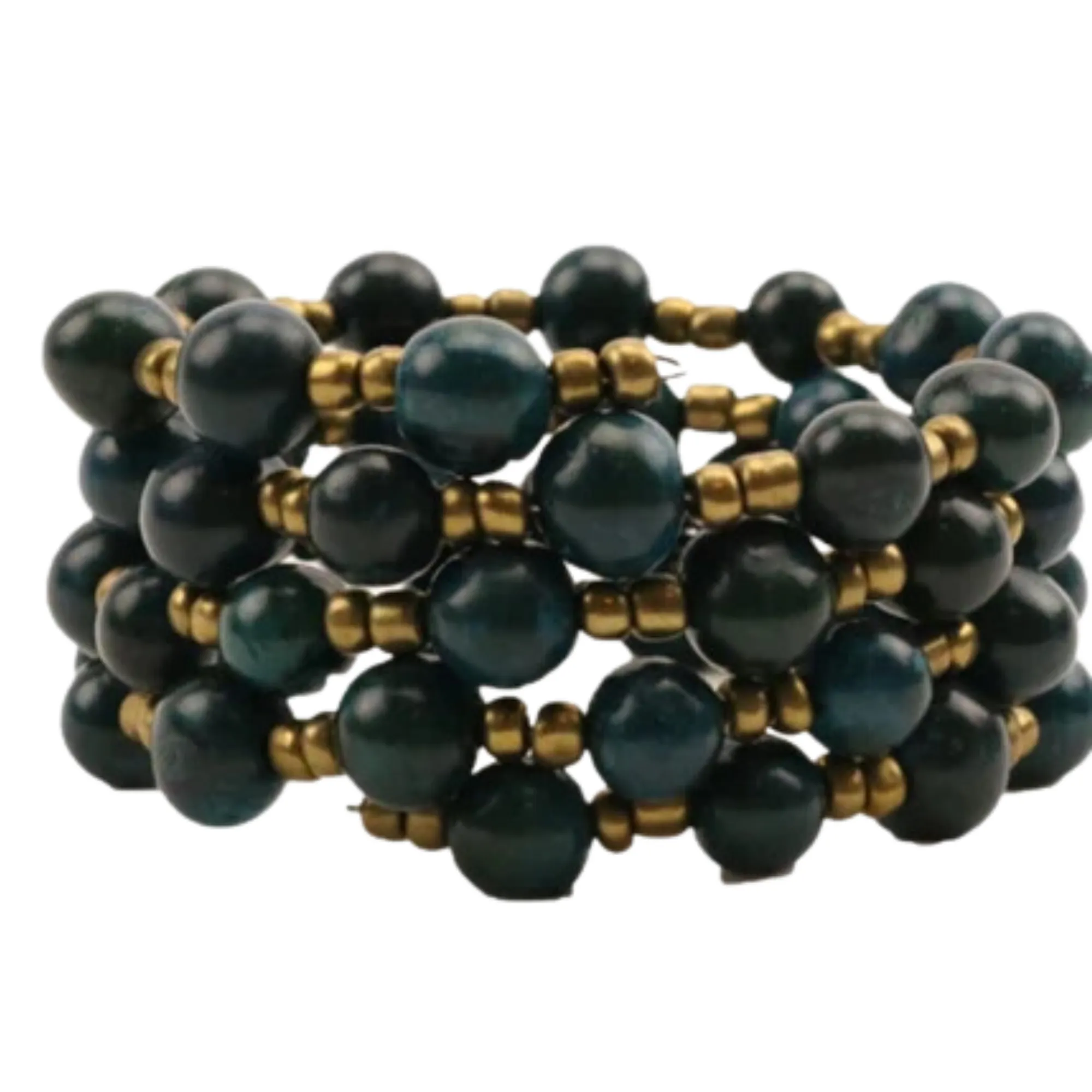 Eco-friendly Dark Blue Acai Bead Bracelet