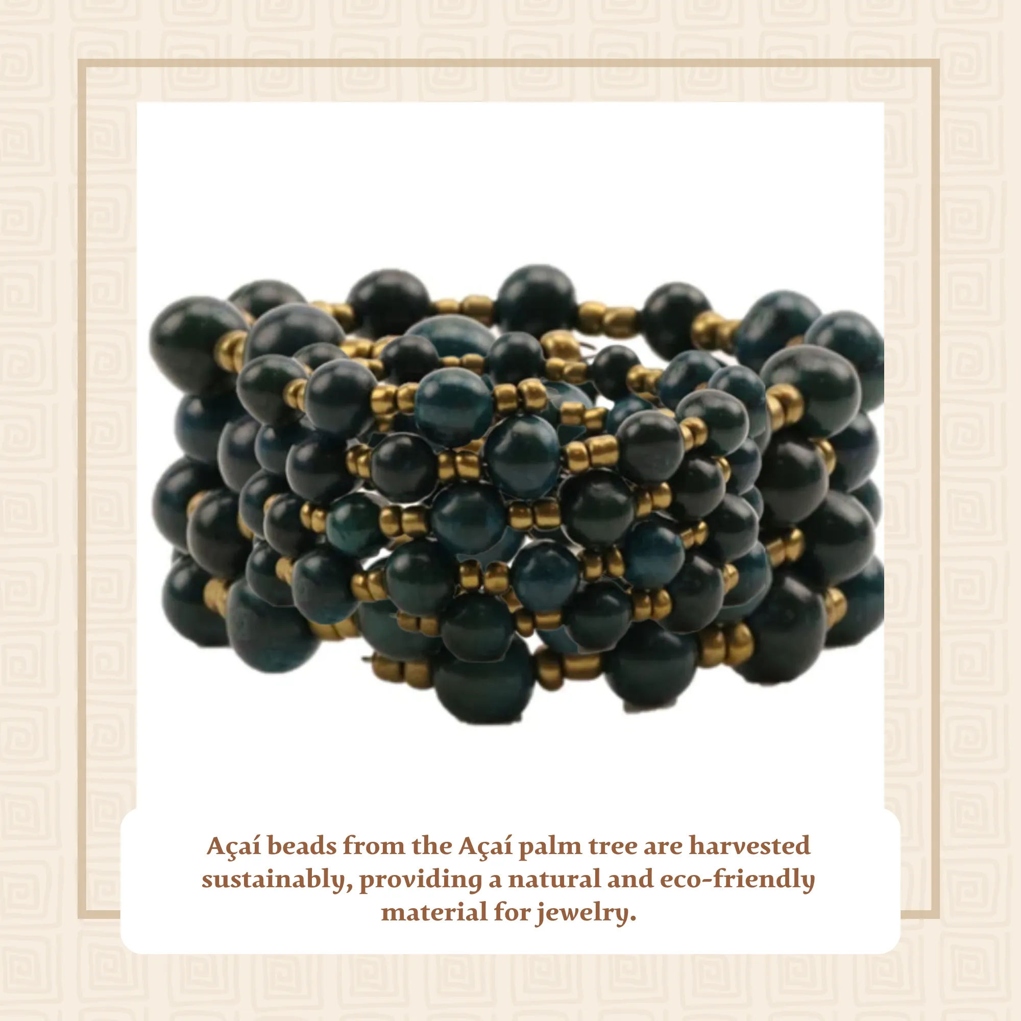 Eco-friendly Dark Blue Acai Bead Bracelet