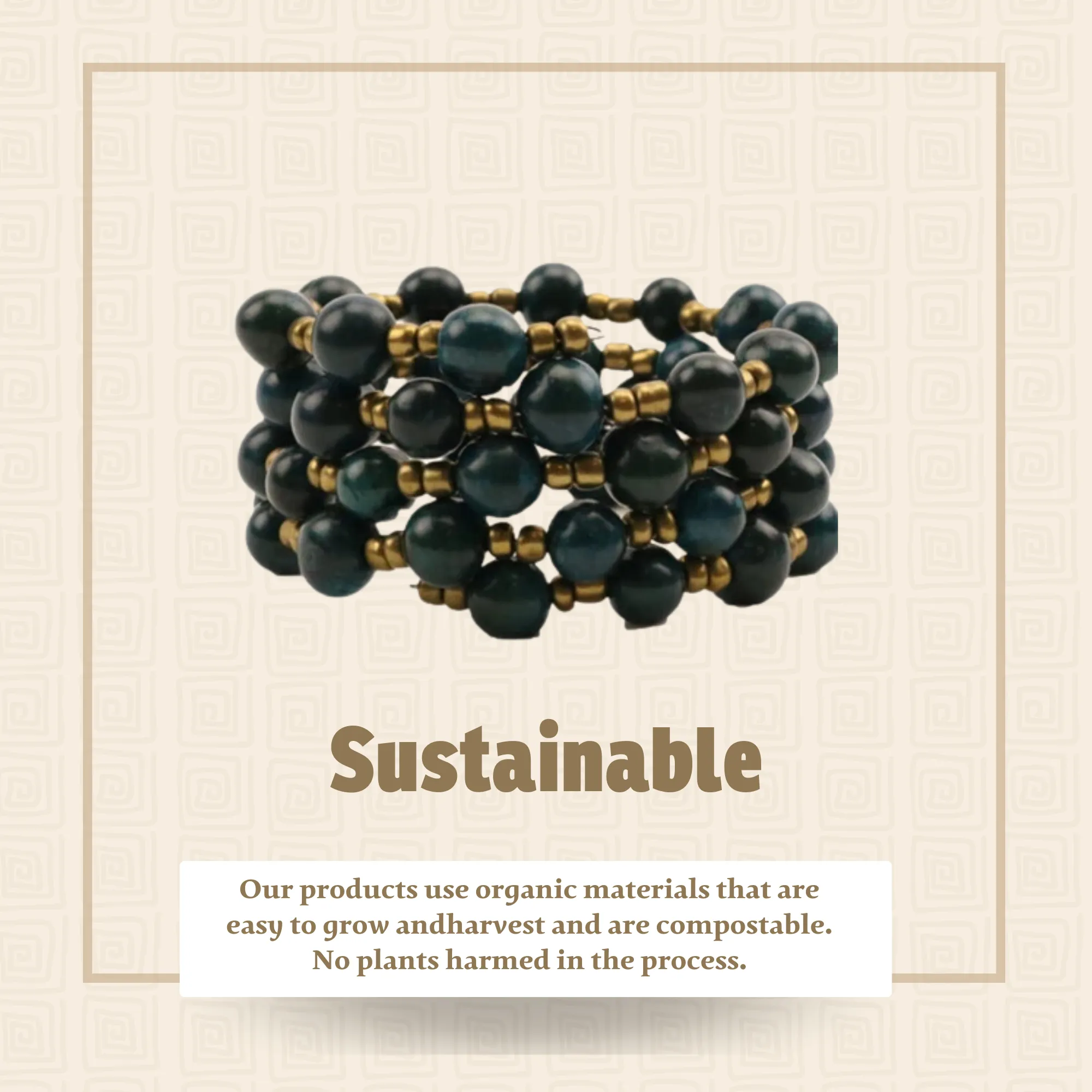 Eco-friendly Dark Blue Acai Bead Bracelet