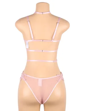 Elegant Embroidery Fashion Hanging Neck Bra Set With Underwire Egypt