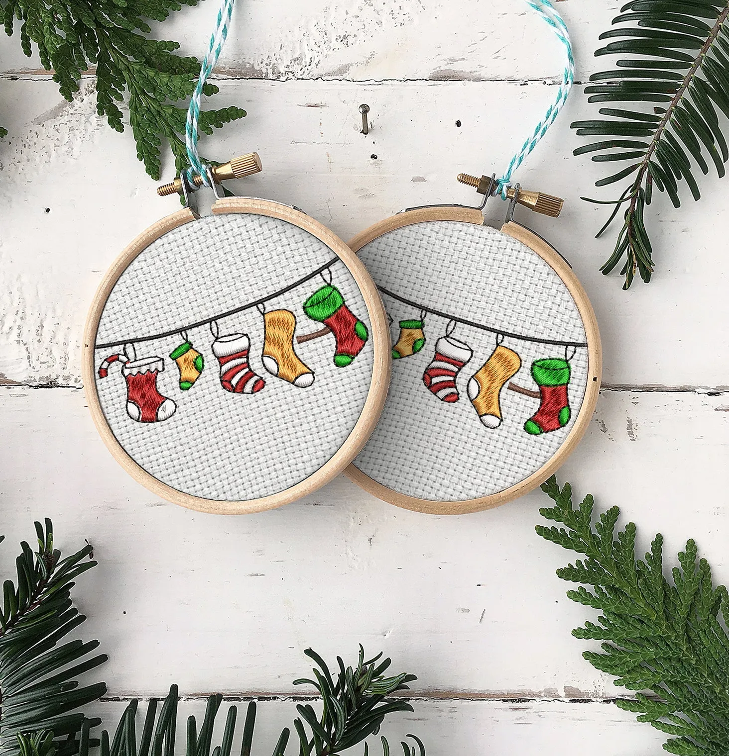 Embroidered Christmas Ornaments