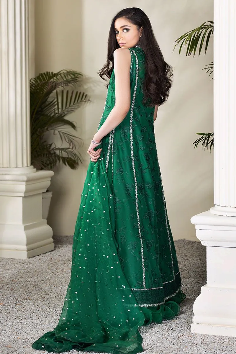 Embroidered silk gown