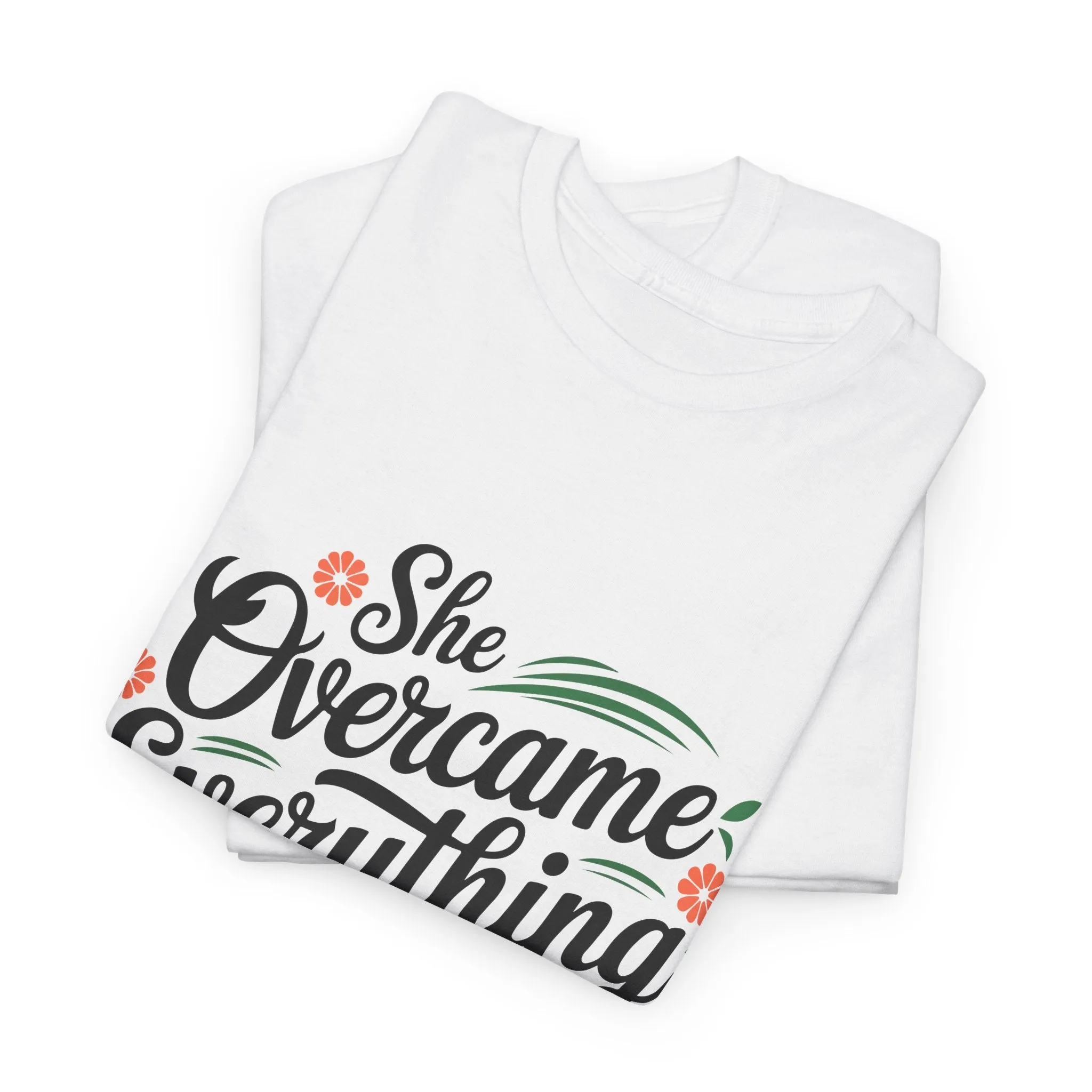 Empowering Women's Quote Unisex Heavy Cotton Tee - 'She Overcame Everything'
